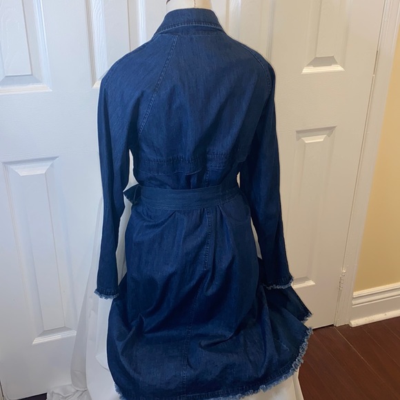 NWOT dark denim trench jacket - Picture 4 of 6